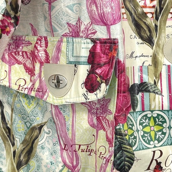 Mycra Pac Wms Rain Jacket 2X Multicolor Floral Botanical Postcard Art Travel - Picture 8 of 12